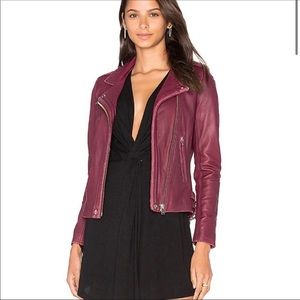 Iro Han leather jacket Burgundy 36